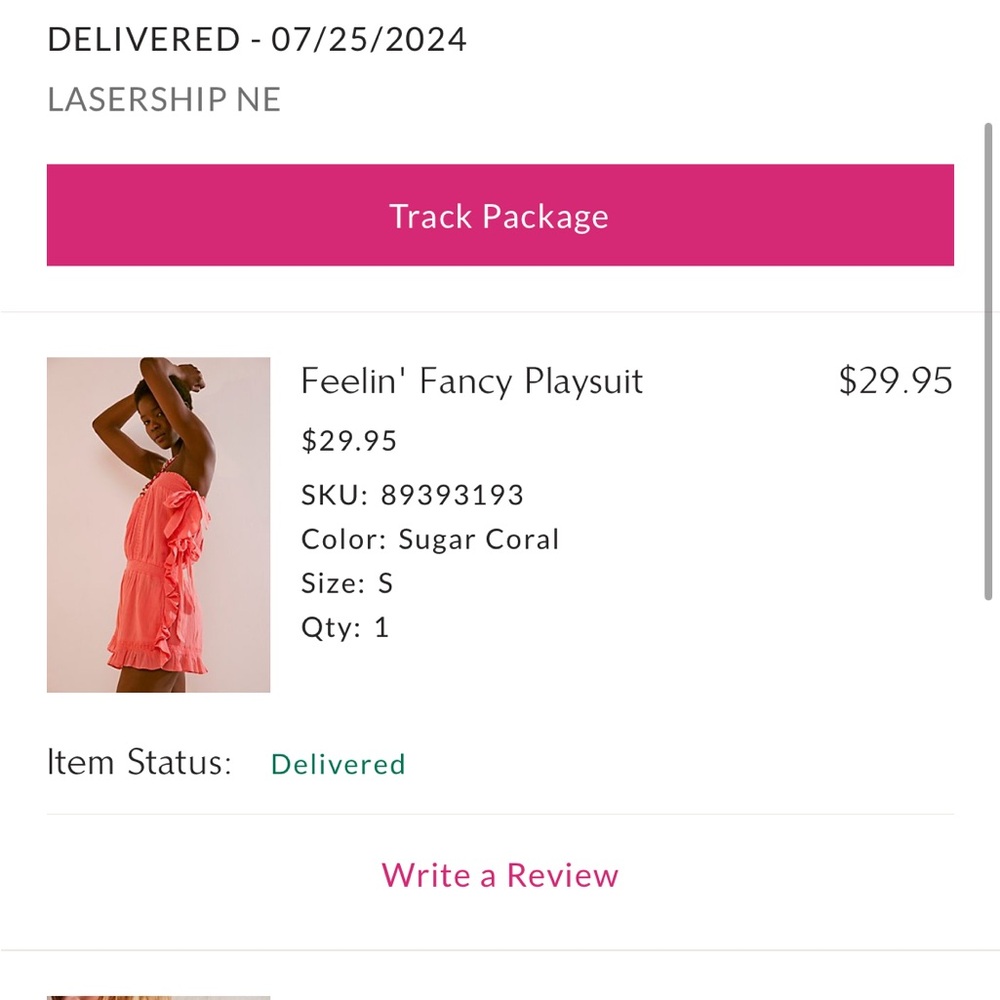 NWT and still in package FP coral romper